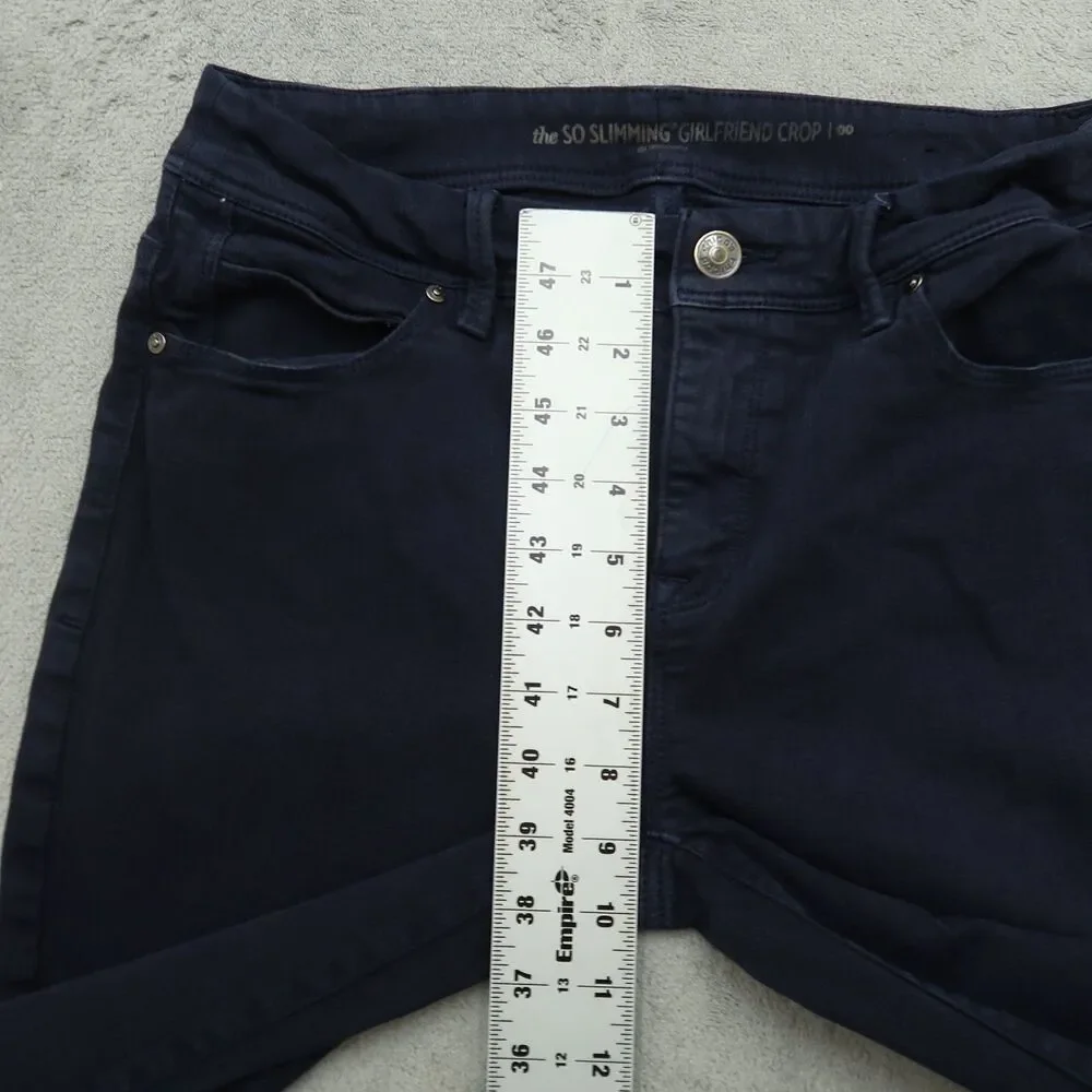 Chico's Jeans Women's Size 00 US-2 Blue Mid-Rise Girlfriend Crop 25.5